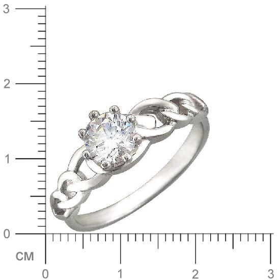 Кольцо с 1 фианитом из серебра (арт. 845064)