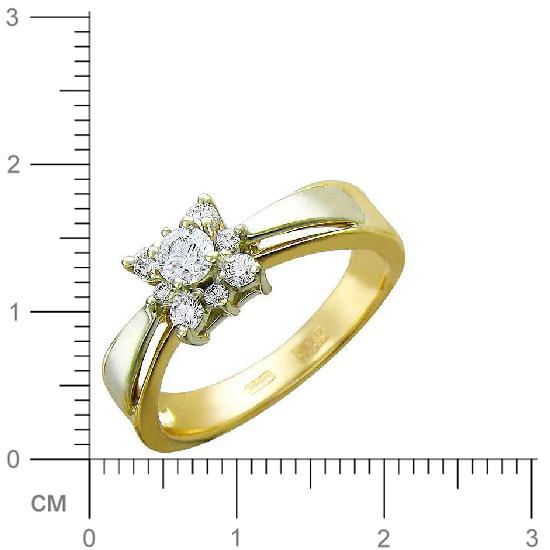 Кольцо с бриллиантами и изумрудом из комбинированного золота 750 пробы (арт. 845099)
