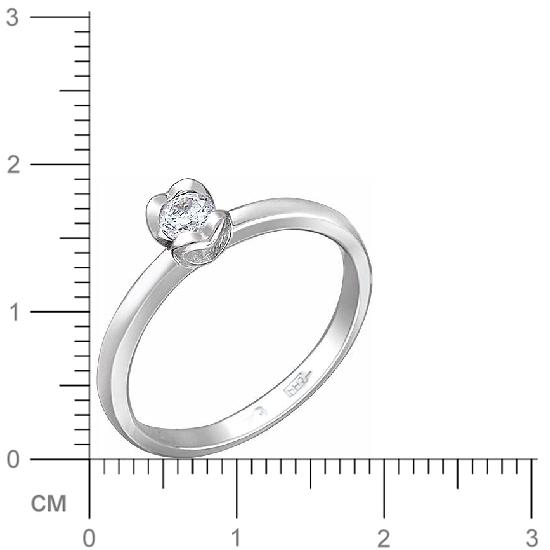 Кольцо с 1 фианитом из белого золота (арт. 845104)