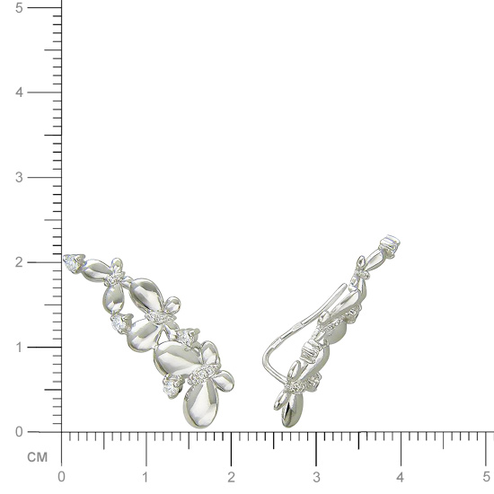 Серьги Бабочки из серебра (арт. 846700)