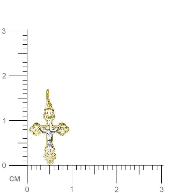 Крестик из комбинированного золота (арт. 855754)