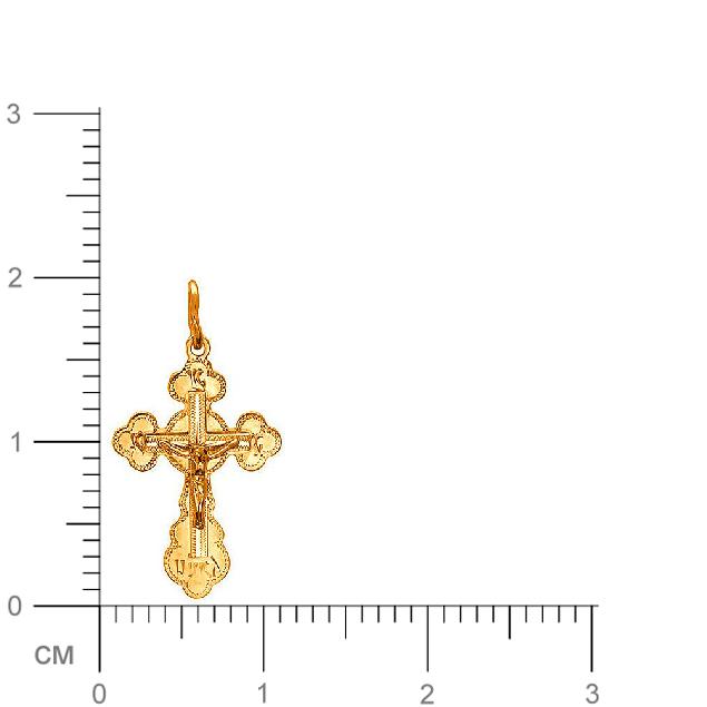 Крестик из серебра с позолотой (арт. 862189)