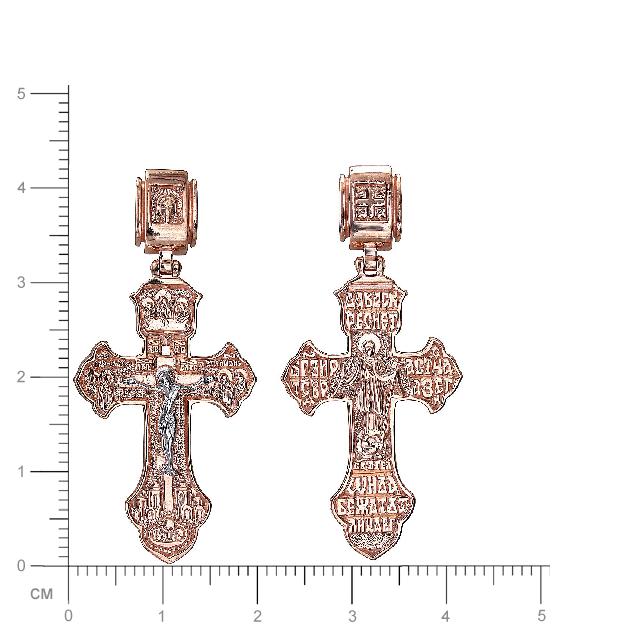 Крестик из серебра с позолотой (арт. 881286)