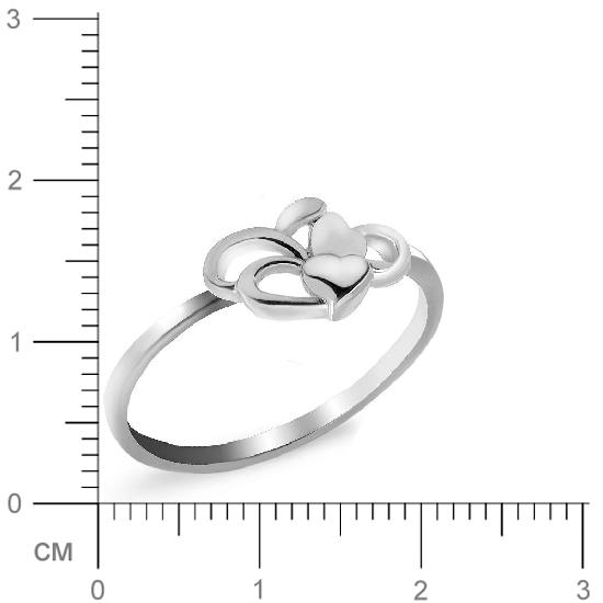 Кольцо Сердечки из серебра (арт. 904331)