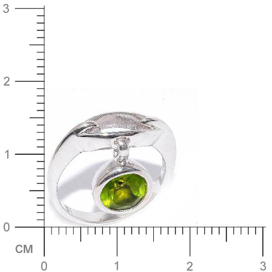 Кольцо с хризолитами из серебра (арт. 906686)