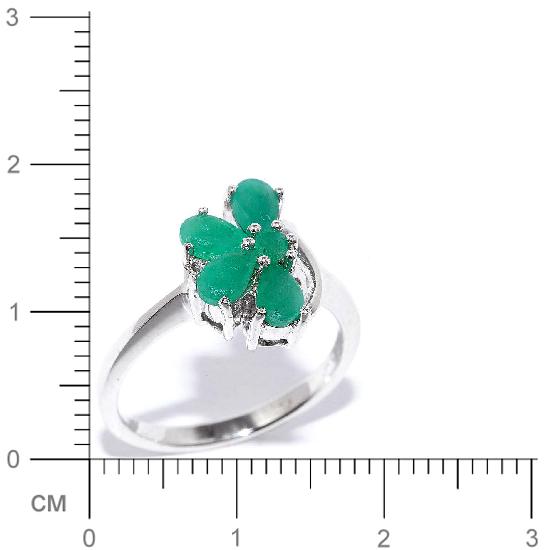 Кольцо с изумрудами из серебра (арт. 907566)