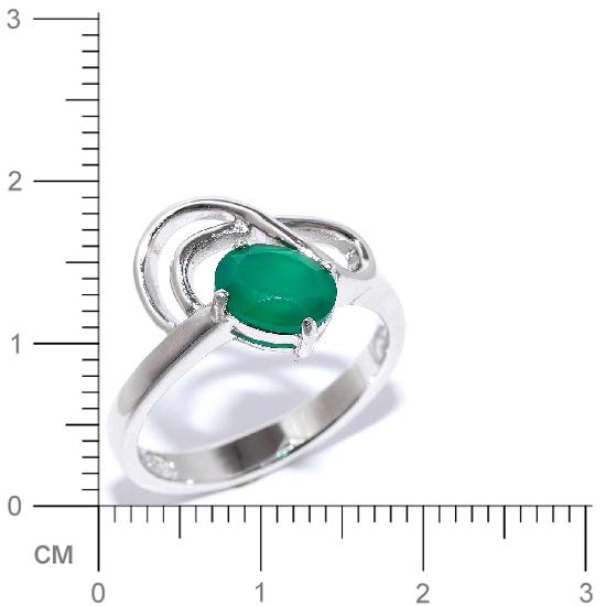 Кольцо с хризопразами из серебра (арт. 907956)