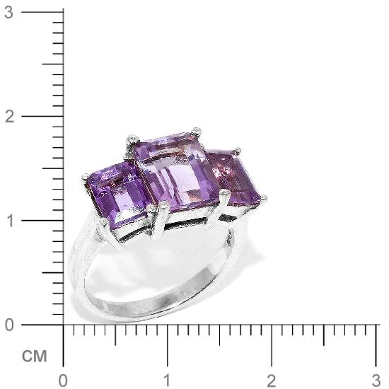 Кольцо с аметистами из серебра (арт. 908521)