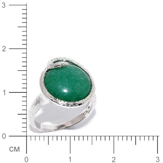 Кольцо с авантюринами из серебра (арт. 909766)