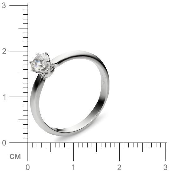 Классическое кольцо с бриллиантом 0.4 карат из белого золота (арт. 990004)