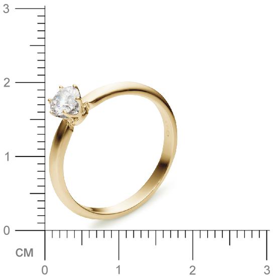 Классическое кольцо с бриллиантом 0.3 карат из желтого золота (арт. 991204)