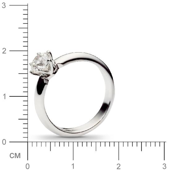 Классическое кольцо с бриллиантом 0.7 карат из белого золота (арт. 991451)