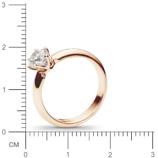Классическое кольцо с бриллиантом 0.7 карат из красного золота (арт. 991453)