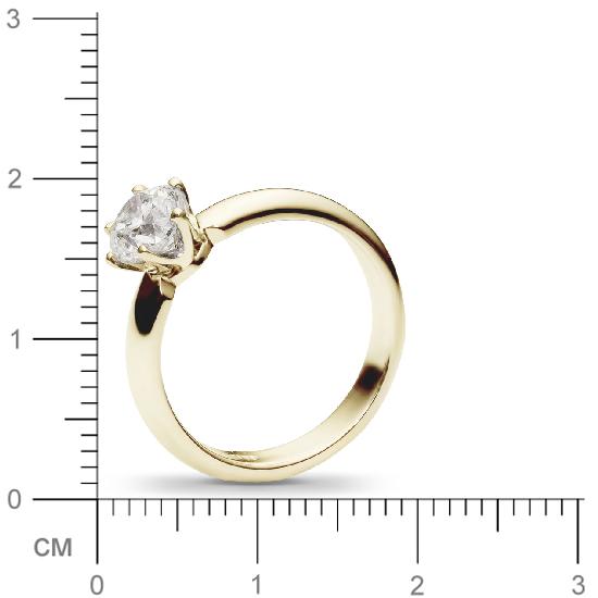 Классическое кольцо с бриллиантом 1.5 карат из желтого золота (арт. 991455)