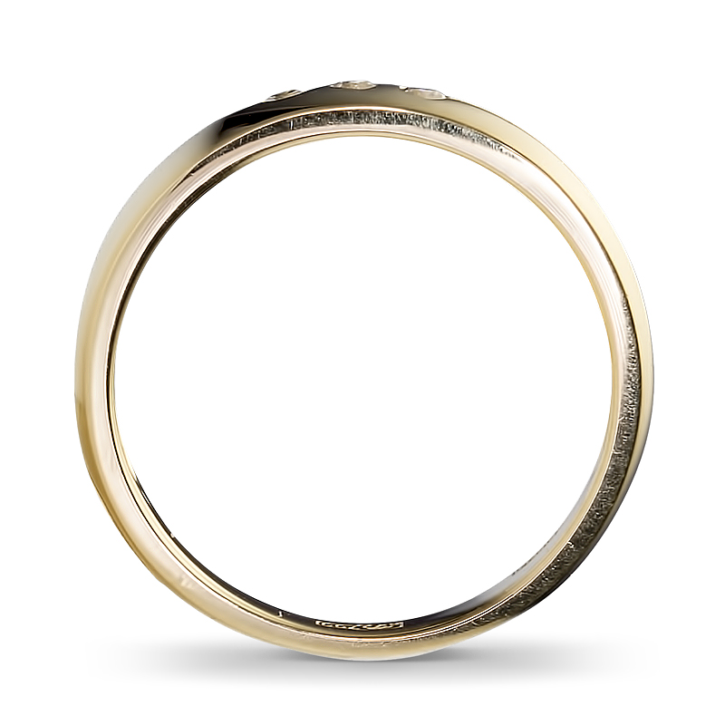 Кольцо с 3 бриллиантами из жёлтого золота 750 пробы (арт. 302311)