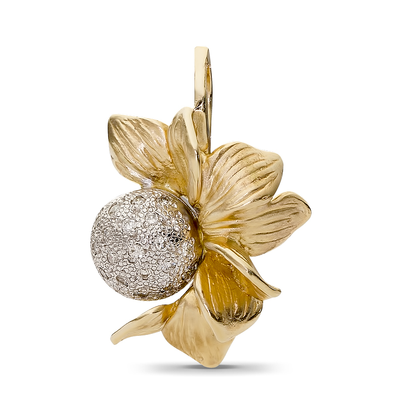 Подвеска Цветок с 21 бриллиантами из комбинированного золота  (арт. 303336)