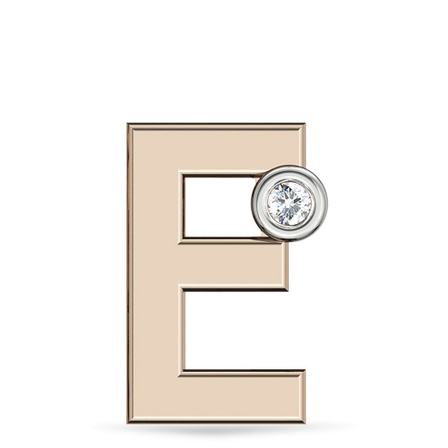 Подвеска Буква "E" с бриллиантом из красного золота (арт. 332679)