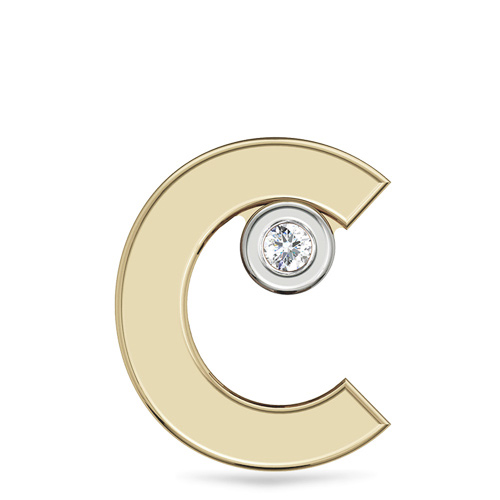 Подвеска Буква "C" с бриллиантом из желтого золота (арт. 332923)
