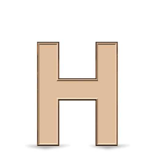 Подвеска Буква "H"  из красного золота (арт. 334443)
