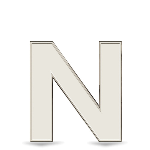 Подвеска Буква "N"  из белого золота (арт. 334925)