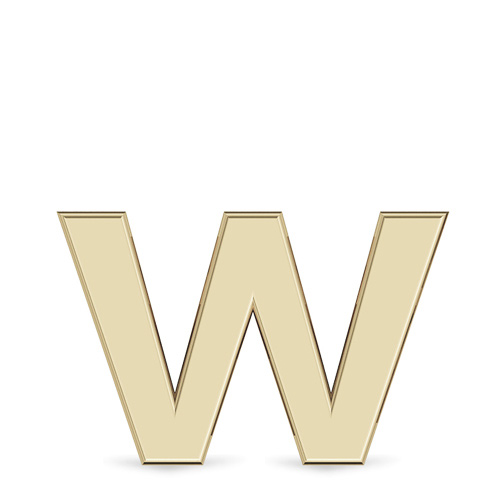 Подвеска Буква "W"  из желтого золота (арт. 334949)