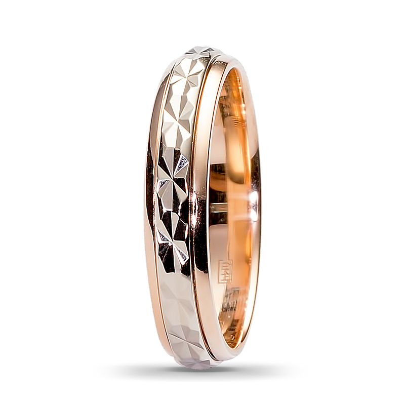 Обручальное кольцо из комбинированного золота  (арт. 351729)