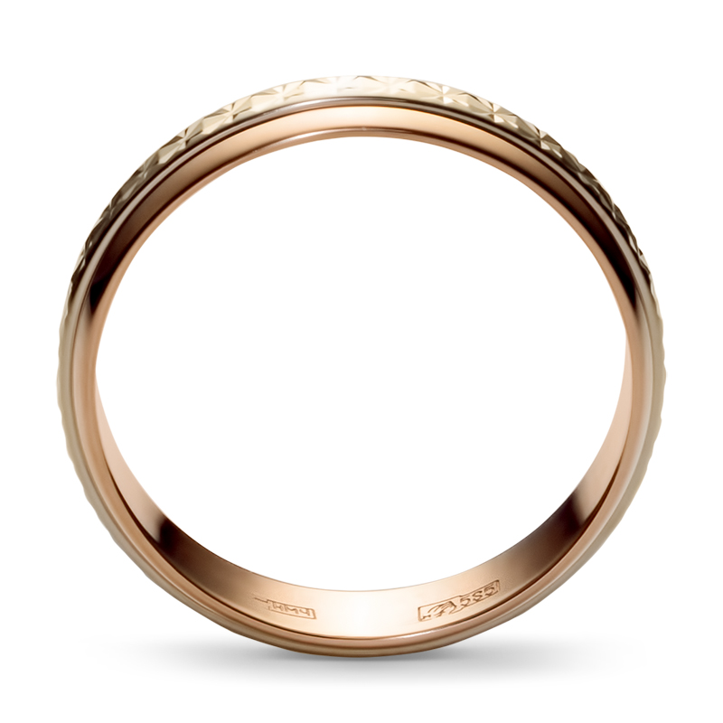 Обручальное кольцо из комбинированного золота  (арт. 351732)