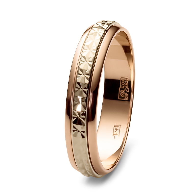 Обручальное кольцо из комбинированного золота  (арт. 351732)