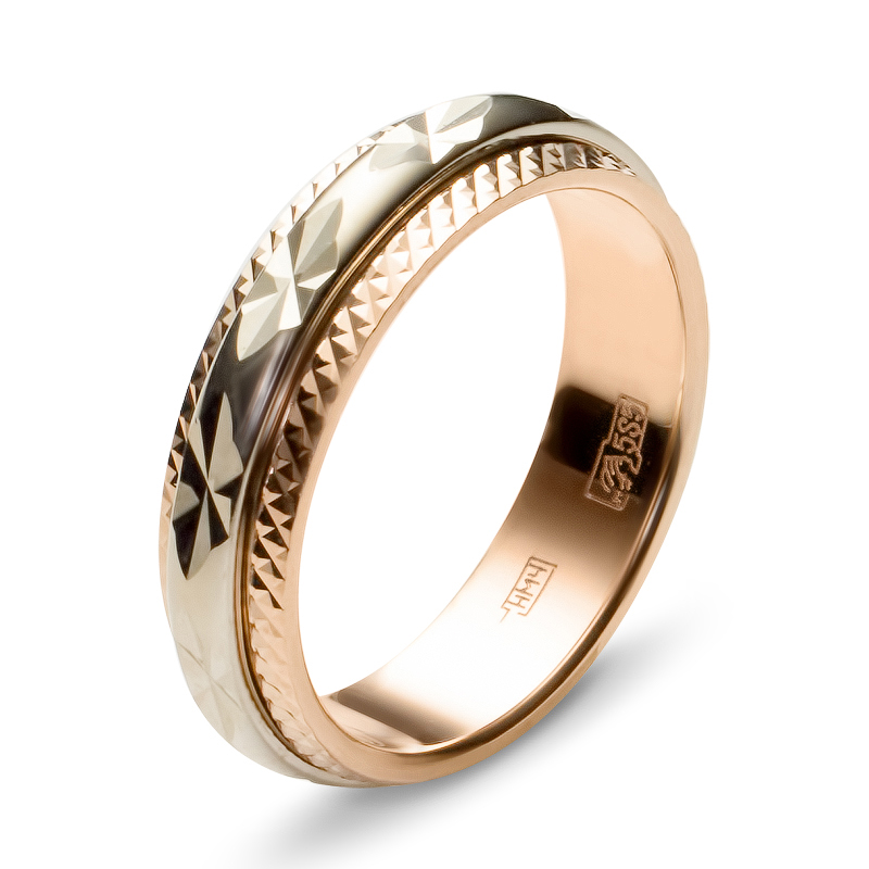 Обручальное кольцо из комбинированного золота  (арт. 351734)