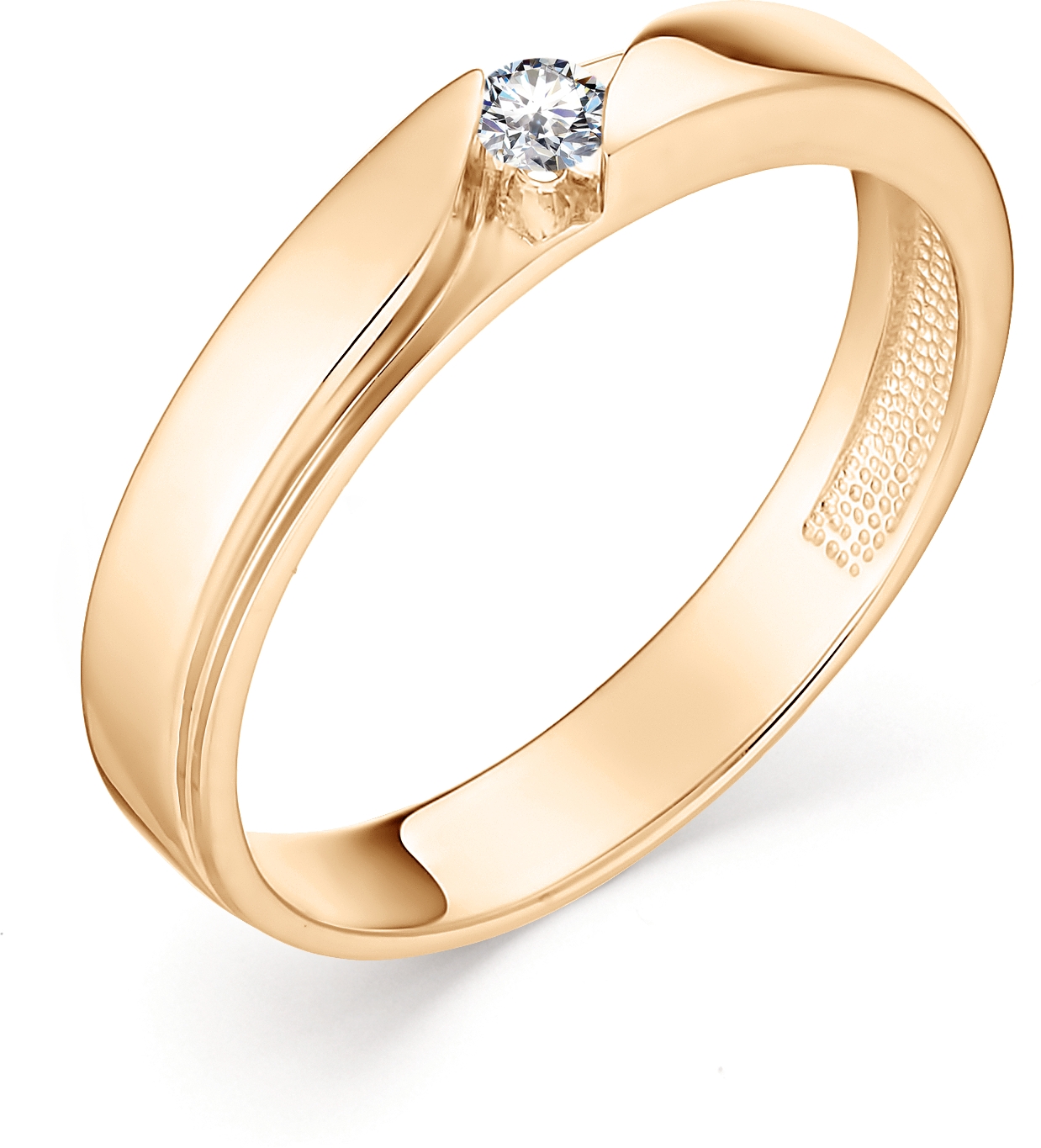 Кольцо с 1 бриллиантом из красного золота (арт. 800420)