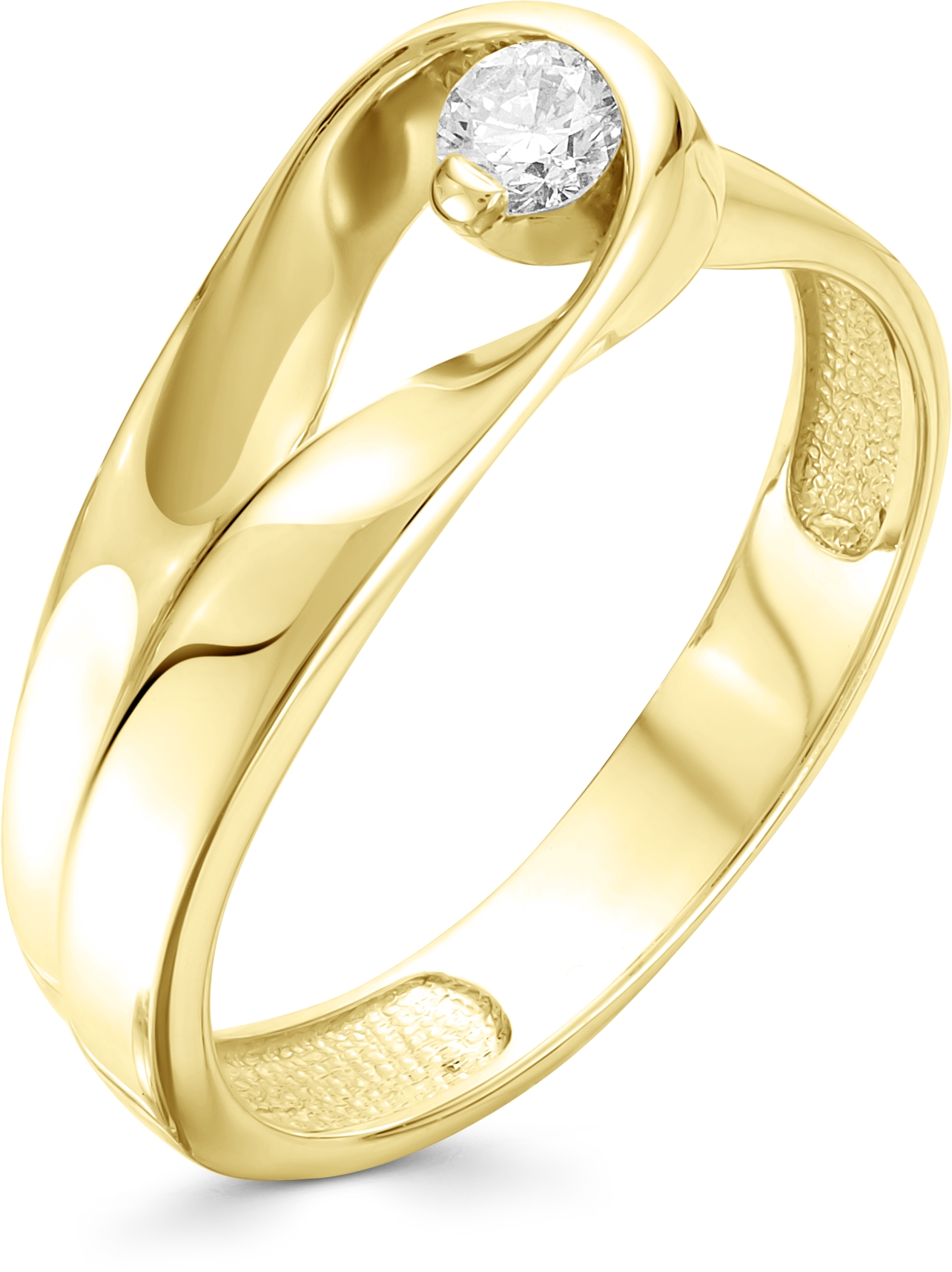 Кольцо с 1 бриллиантом из жёлтого золота (арт. 801095)
