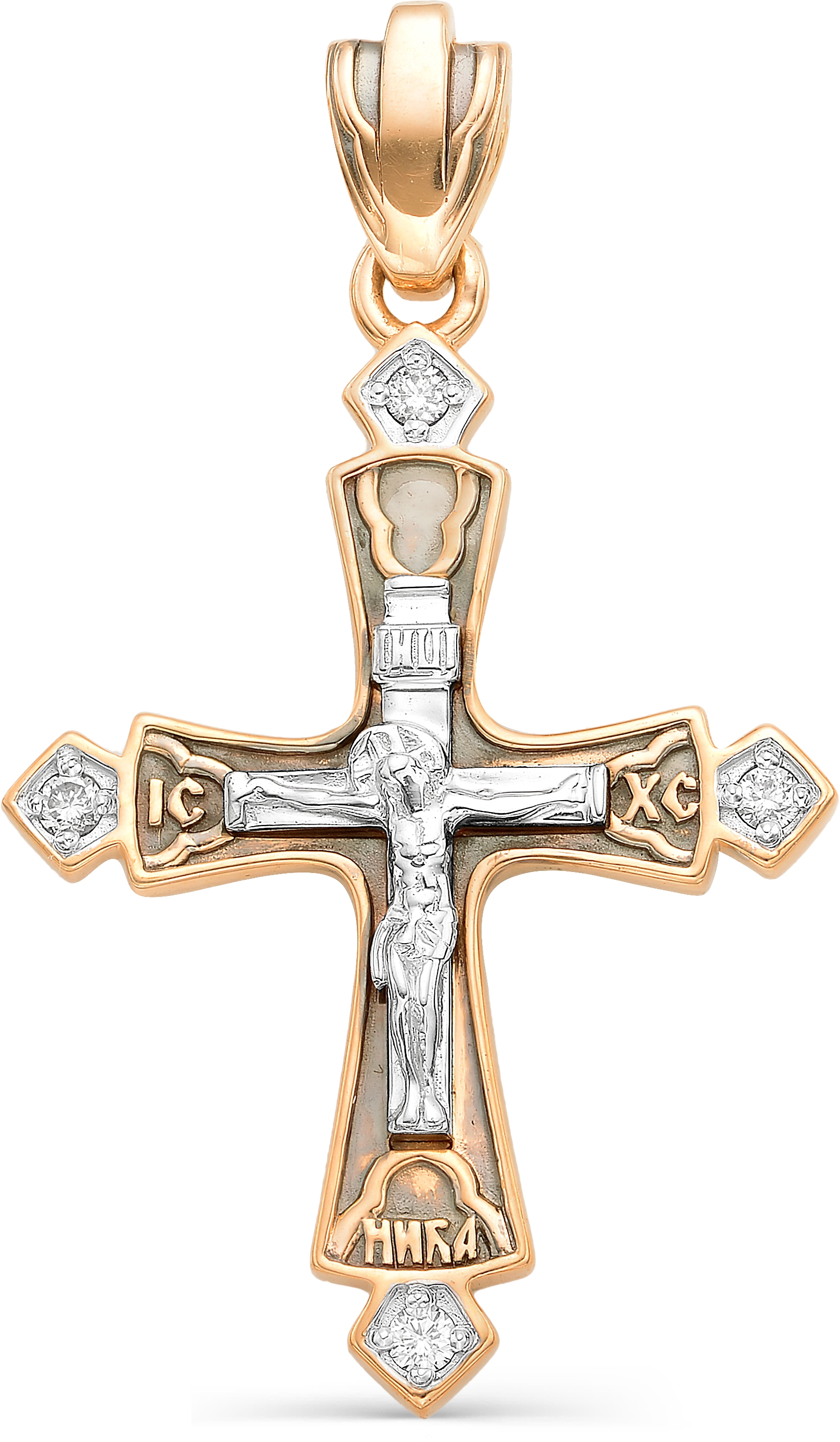 Крестик с рубином из красного золота (арт. 813184)