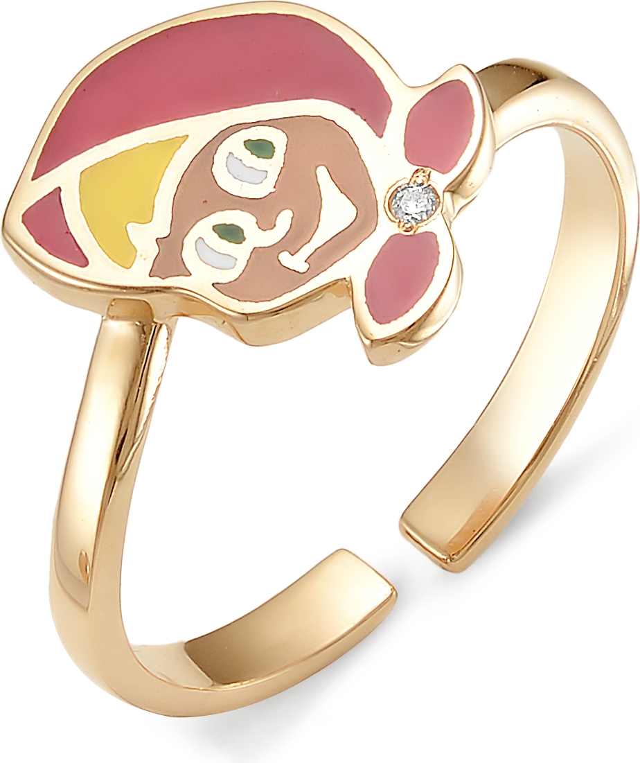 Кольцо Девочка Маша безразмерное с бриллиантом из красного золота (арт. 814972)