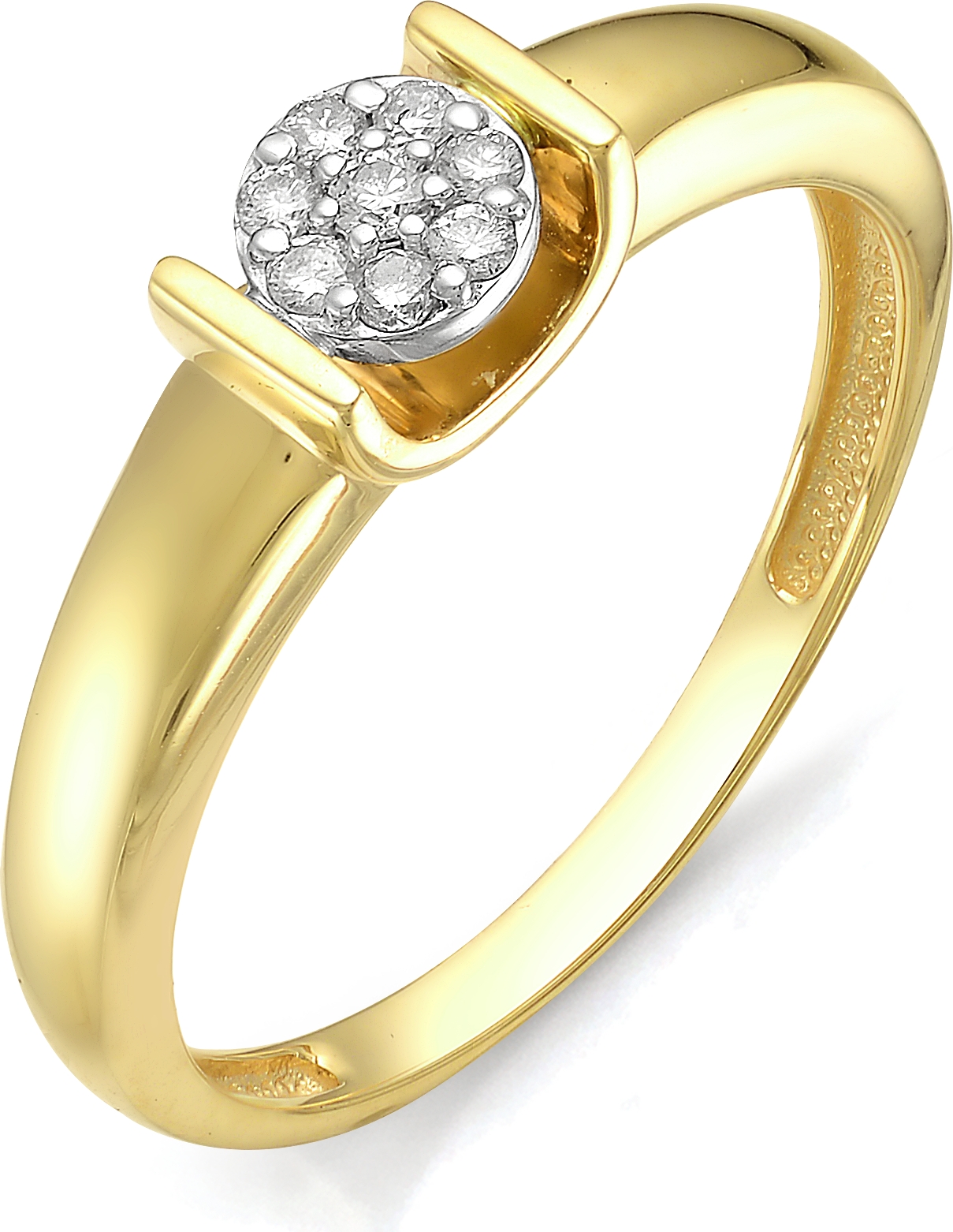 Кольцо с бриллиантами из желтого золота 585 пробы (арт. 815476)