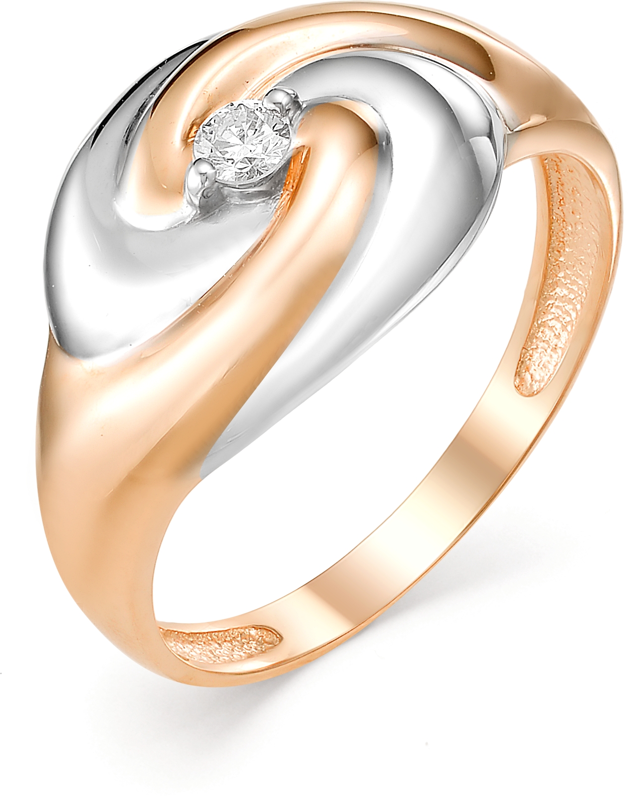 Кольцо с 1 бриллиантом из красного золота (арт. 816227)