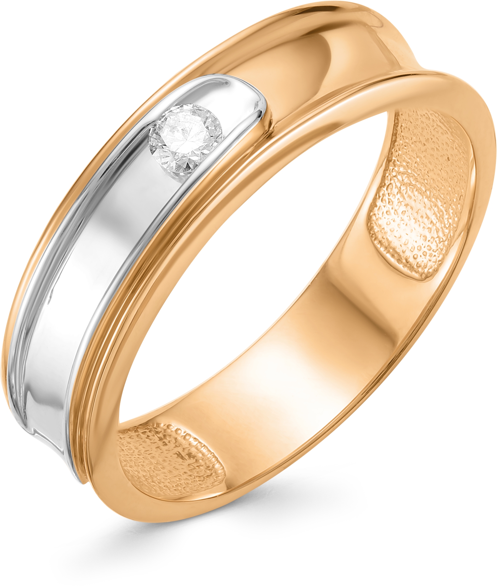 Кольцо с 1 бриллиантом из красного золота (арт. 817651)