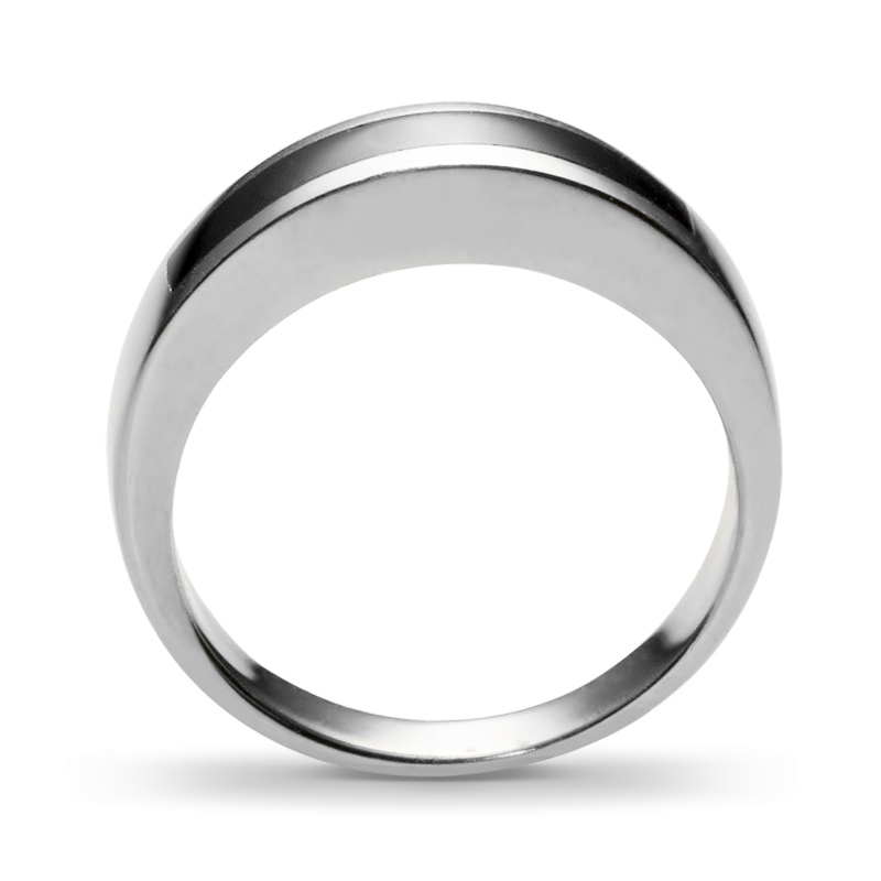 Кольцо с 1 ониксом из серебра (арт. 861267)