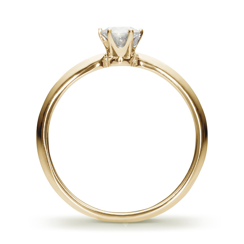 Классическое кольцо с бриллиантом 0.4 карат из желтого золота (арт. 990000)