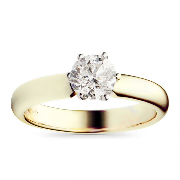 Кольцо с бриллиантом 0.5 карат из желтого золота (арт. 991201)