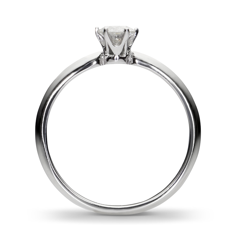 Классическое кольцо с бриллиантом 0.3 карат из белого золота (арт. 991439)