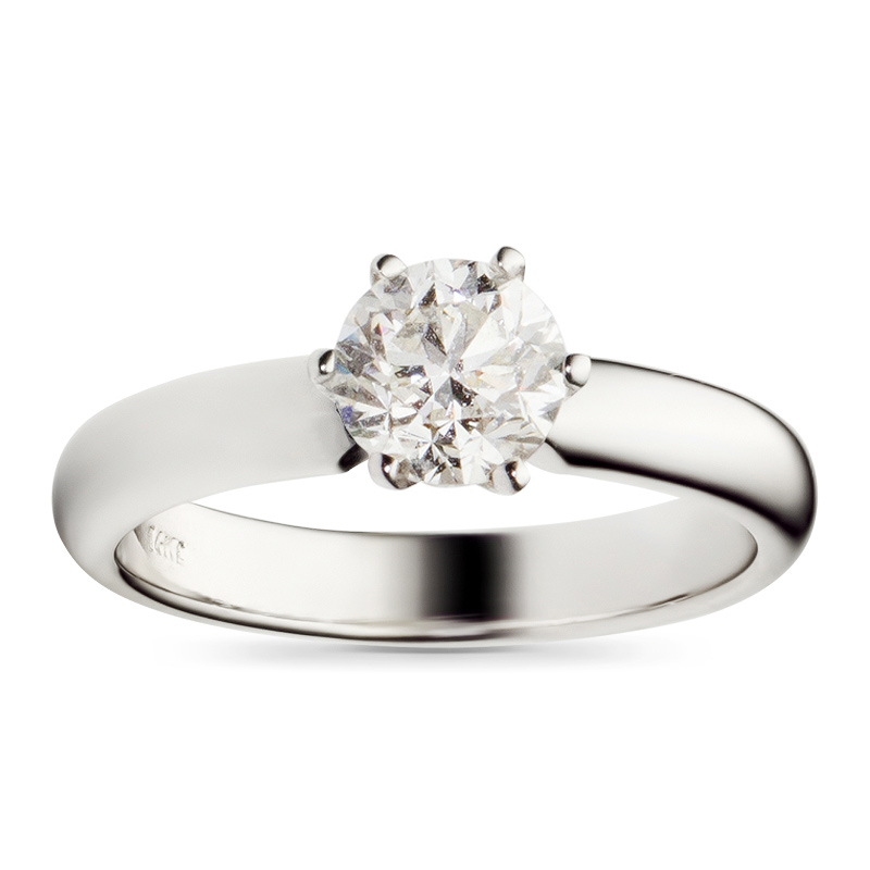 Классическое кольцо с бриллиантом 1.5 карат из белого золота (арт. 991454)