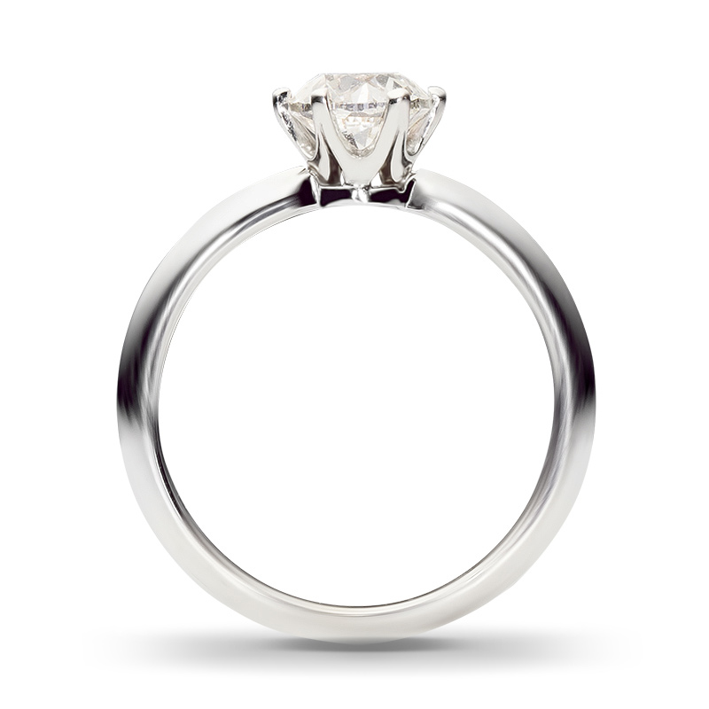 Классическое кольцо с бриллиантом 1.5 карат из белого золота (арт. 991454)
