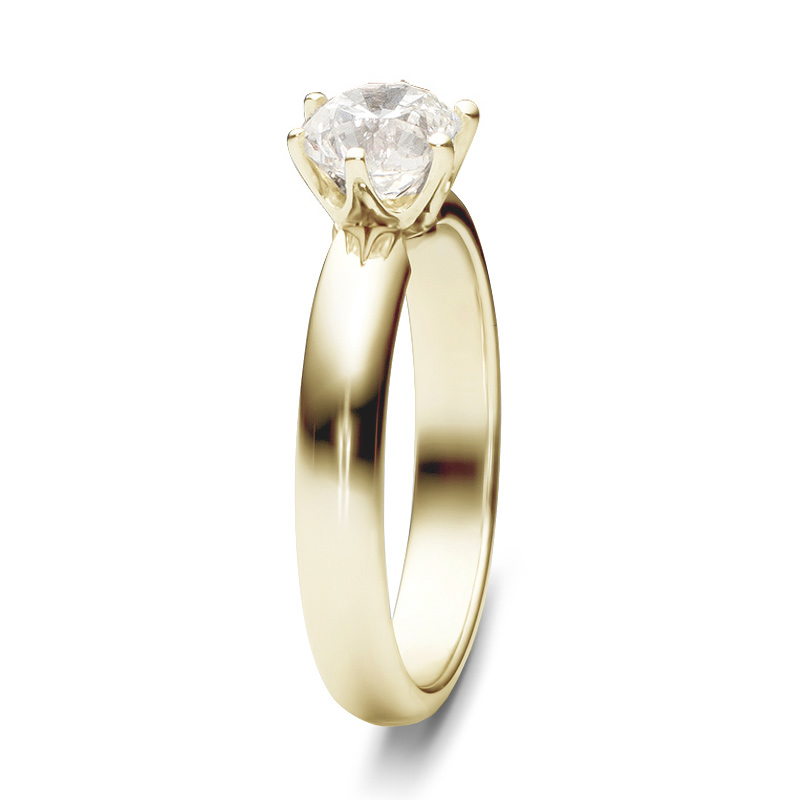 Классическое кольцо с бриллиантом 1.5 карат из желтого золота (арт. 991455)