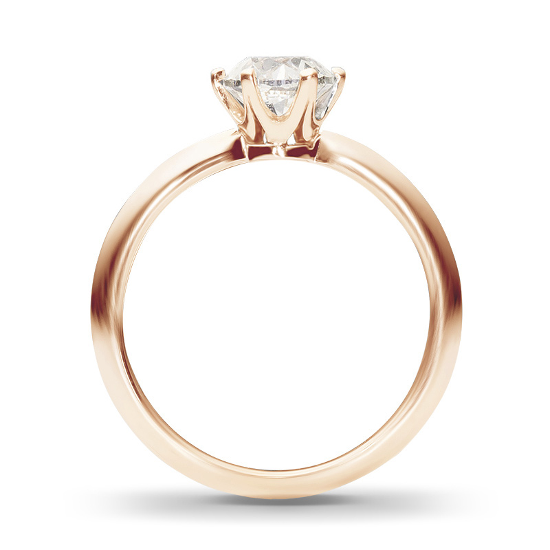 Классическое кольцо с бриллиантом 1.5 карат из красного золота (арт. 991456)