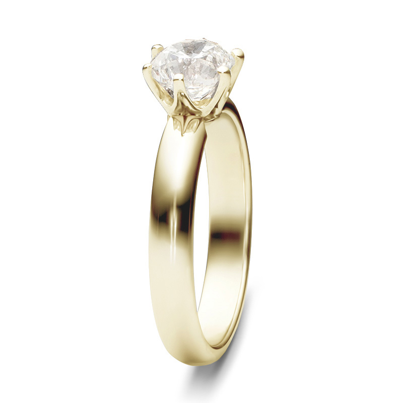Классическое кольцо с бриллиантом 2 карата из желтого золота (арт. 991458)