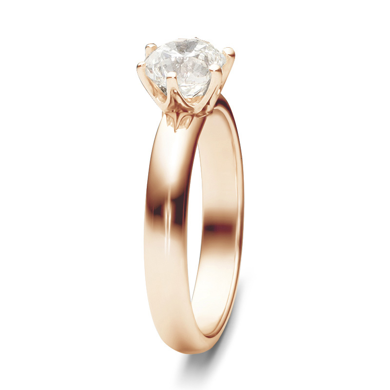 Классическое кольцо с бриллиантом 2 карата из красного золота (арт. 991459)