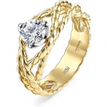Кольцо с 1 бриллиантом из жёлтого золота (арт. 2041342)