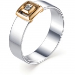 Кольцо с 1 бриллиантом из серебра и золота (арт. 2054542)