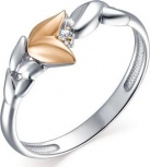 Кольцо с 1 бриллиантом из серебра и золота (арт. 2054743)