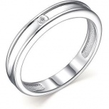 Кольцо с 1 бриллиантом из серебра (арт. 2055140)